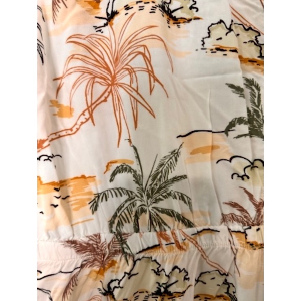 World Market/Cost Plus  Boho Palm Tree Elastic Waist Sleeveless Jumpsuit, L/XL - Picture 11 of 11